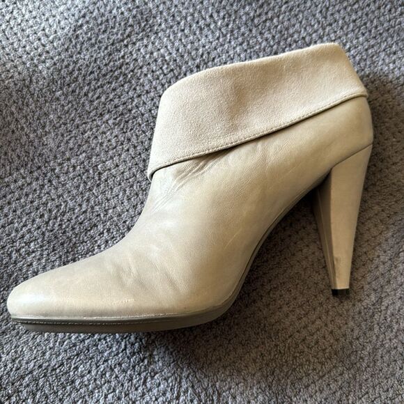 Coach Annika Cone Heel Booties‎ Size 10B Gray Leather Suede Pointed Toe Heels - Picture 11 of 12